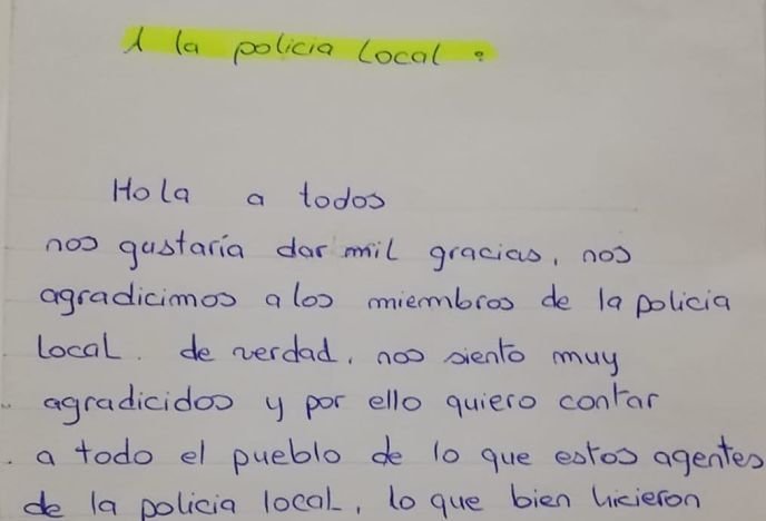 La carta de agradecimiento de los chicos del centro de 